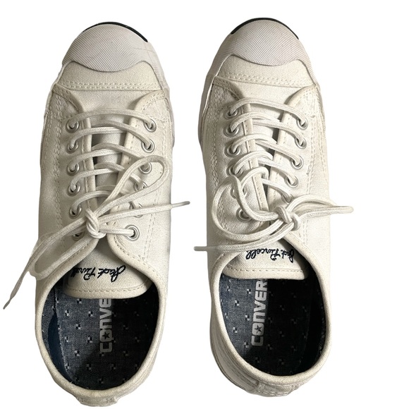 CONVERSE Jack Purcell Low Top White Canvas Casual Sneaker Womens 7 Mens 5 - Picture 1 of 8